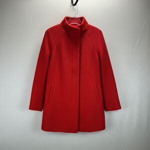 Talbots Petites Red Wool Blend Textured Coat Sz 6P Tailored Twee Quiet Luxury